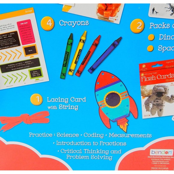 STEM Educational Box Set With 3 Early Learning Workbooks, Flash Cards, Crayons - Picture 10 of 13